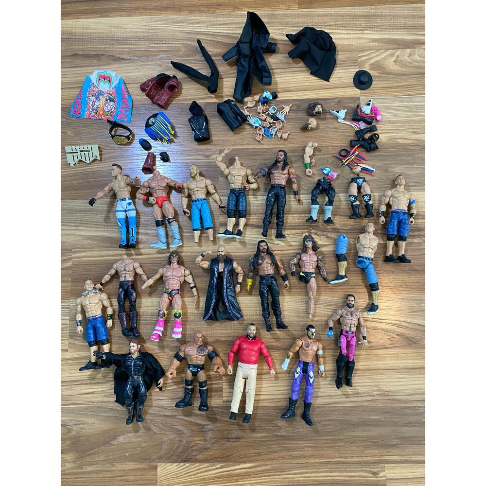 WWE Wrestling Action Figure Lot of Men Accessories and pieces *Read*